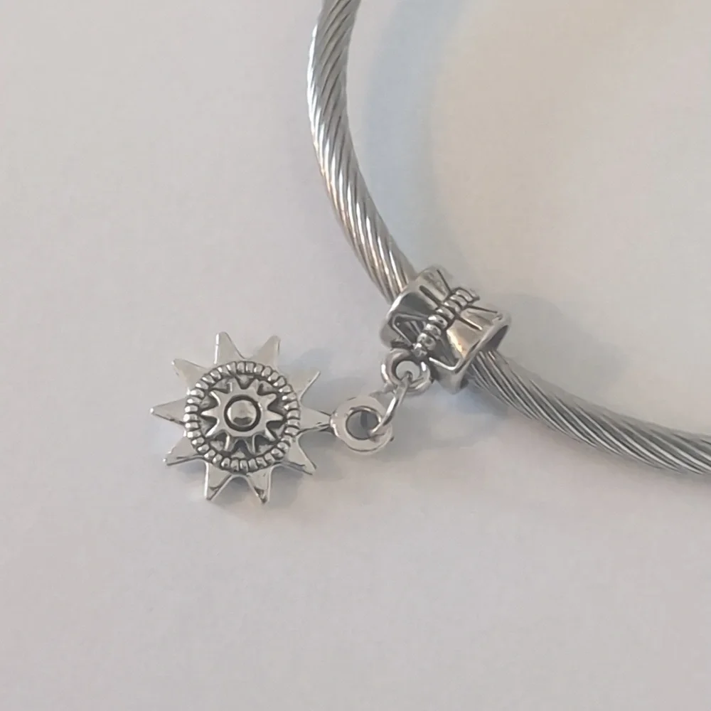 Silver Navigation Star Dangle Charm for Pandora Style‎ Bracelet